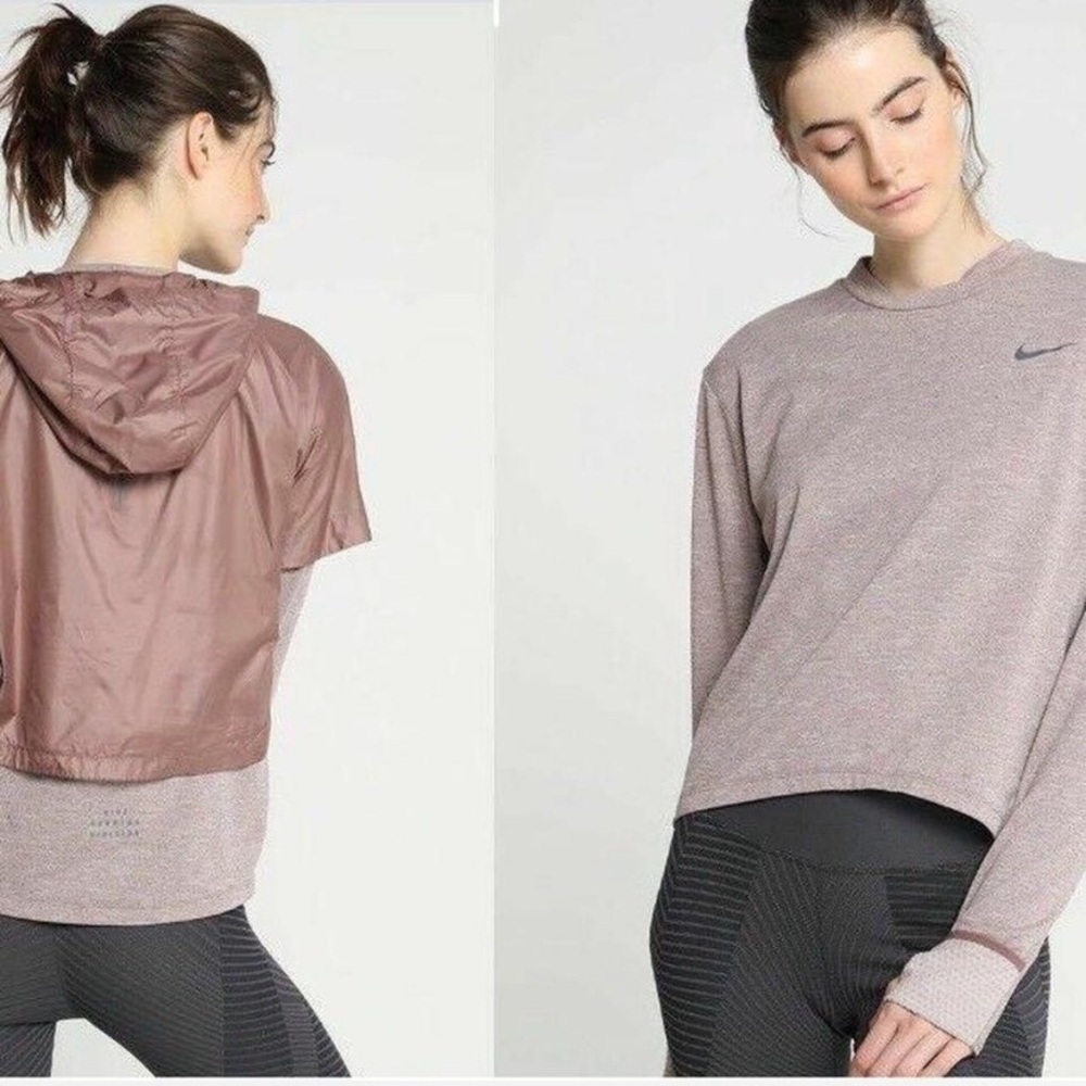 Nike Women's Heathered Pink Hoodie Sweatshirt